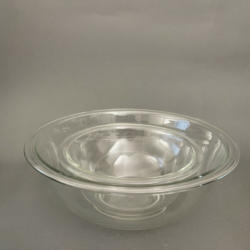 Pyrex Clear Glass Bowls 325 2.5 L and Corning 322 1 L Lot of‎ 2